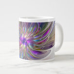 Grande Tasse Fleur d'art Abstrait, énergique et coloré<br><div class="desc">Une puissante fleur d'imaginaire multicolore,  un art fractal floral unique. Conception pour votre tasse de café géante et plus encore.</div>