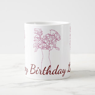 Grande Tasse Fleur de ligne moderne Illustration originale
