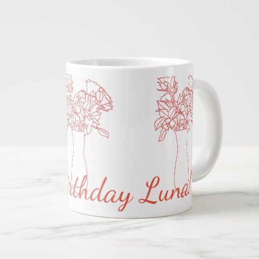Grande Tasse Fleur de ligne moderne Illustration originale (Devant droit)
