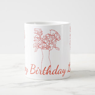 Grande Tasse Fleur de ligne moderne Illustration originale