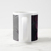 Grande Tasse Fleur fractale grise pourpre moderne abstraite (Dos)