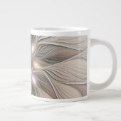 Grande Tasse Fleur joyeuse abstraite beige marron floral fracta (Droite)