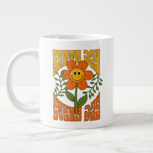 Grande Tasse Fleur marguerite rétro des années 70 (Gauche)