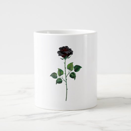 Grande Tasse Fleur rose noire (Devant)
