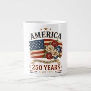 Grande Tasse Fleuron de drapeau patriotique Amérique 250 ans de