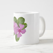 Grande Tasse Fleurs à perches roses avec Feuilles verts (Devant droit)
