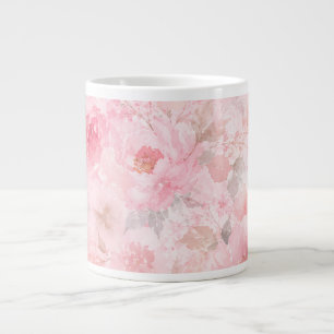 Grande Tasse Fleurs aquarelles Blush Bloom