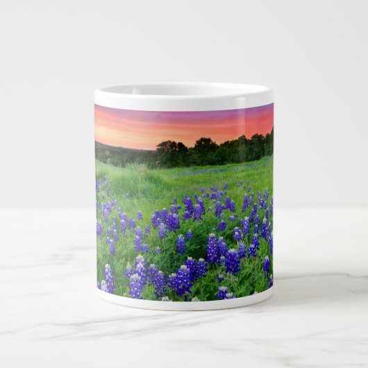 Grande Tasse Fleurs | Bluebonnets à Sunset Texas (Devant)