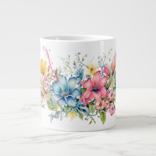 Grande Tasse Fleurs Colorées (Devant)