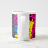Grande Tasse Fleurs colorées, Faisées, Boho, Votre Nom (Dos)