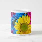 Grande Tasse Fleurs colorées, Faisées, Boho, Votre Nom (Devant)