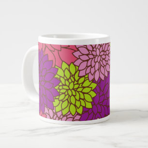 Grande Tasse Fleurs Dahlia, Fleurs Colorées, Motif Floral