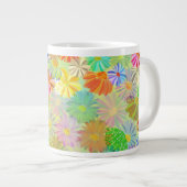 GRANDE TASSE FLEURS D'ASTER & CONE & COULEUR D'EAU TROPICALE FE (Devant droit)