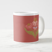 Grande Tasse Fleurs de cône 20 oz, Rose, Corail, Vert (Devant droit)