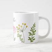 Grande Tasse Fleurs de jardin et papillons Nom personnalisé (Droite)