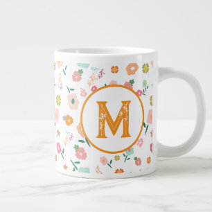 Grande Tasse Fleurs de marguerite super Retro Motif Boho Floral