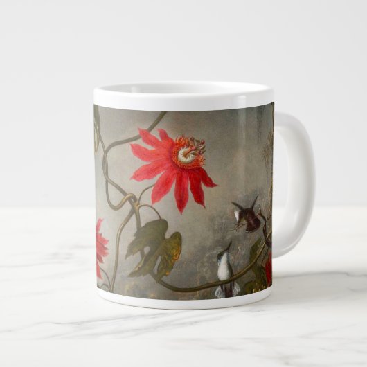 Grande Tasse Fleurs de passion avec tête de colibris (Devant droit)