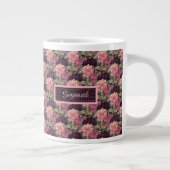 Grande Tasse Fleurs de pêche et papillon sur Arlequin violet (Droite)