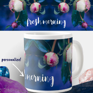 Grande Tasse Fleurs de pivoine après pluie