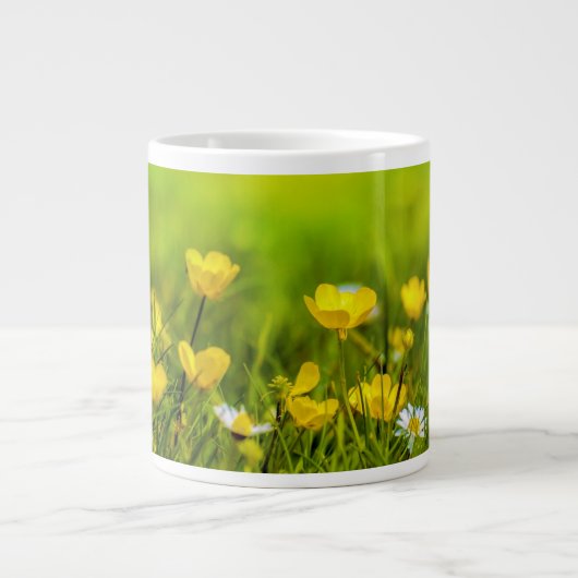 Grande Tasse Fleurs de printemps arrière-plan (Devant)