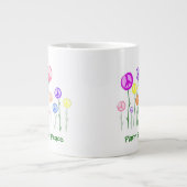 Grande Tasse Fleurs des signes de paix (Devant)