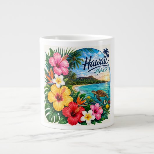 Grande Tasse Fleurs d'Hawaii (Devant)