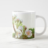 Grande Tasse Fleurs fleuries sur une branche, blanc floral (Droite)