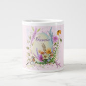 Grande Tasse Fleurs florales d'Oeufs de Pâques du printemps (Devant)