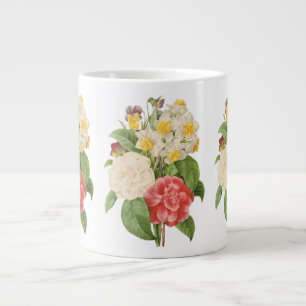 Grande Tasse Fleurs Florales Vintage Camélia Jonquille par Redo