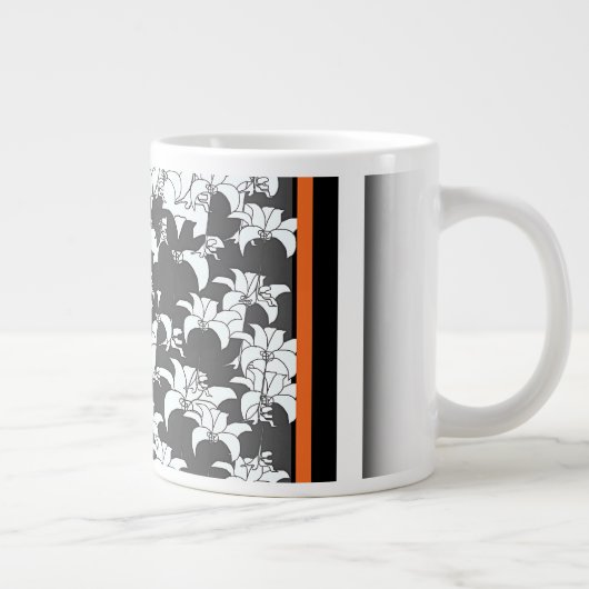 Grande Tasse Fleurs noires blanches (Droite)