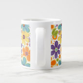Grande Tasse Fleurs rétro Lilac orange et vert (Dos)