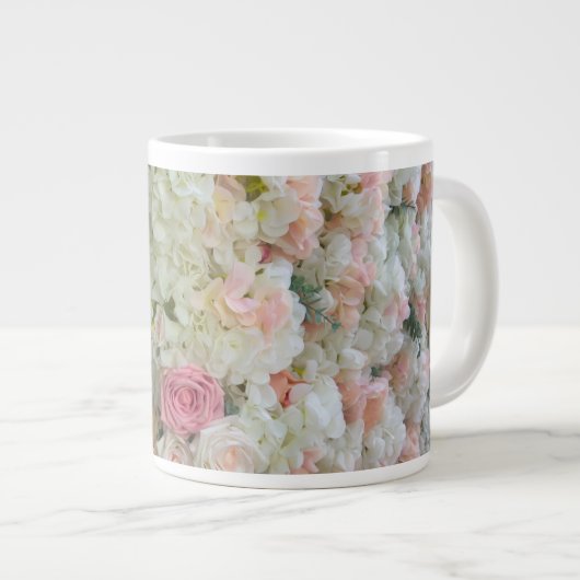 Grande Tasse Fleurs roses blanches et roses (Devant droit)
