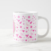 Grande Tasse Fleurs roses mignonnes Motif sans soudure, Fille F (Droite)