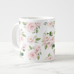 Grande Tasse Fleurs roses, Roses roses, Fleurs Aquarelles