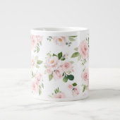 Grande Tasse Fleurs roses, Roses roses, Fleurs Aquarelles (Devant)