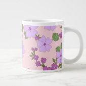 Grande Tasse Fleurs Violettes, Modèle Floral, Motif De Fleurs (Droite)