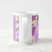 Grande Tasse Fleurs Violettes, Motif De Fleurs, Votre Nom (Dos)
