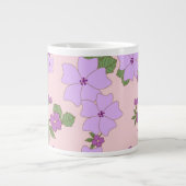 Grande Tasse Fleurs Violettes, Motif De Fleurs, Votre Nom (Devant)