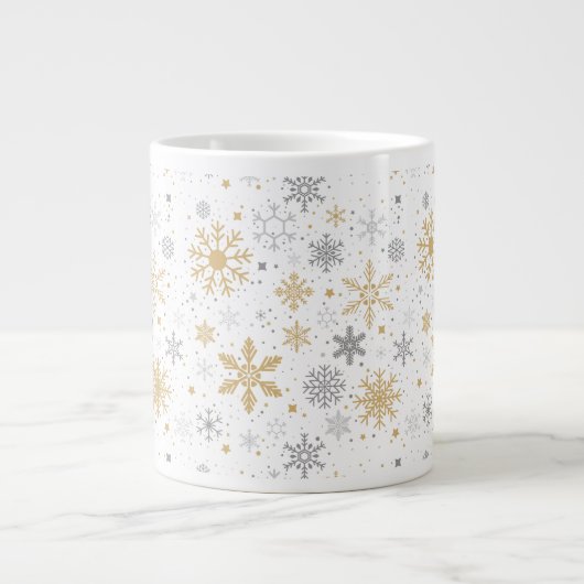Grande Tasse Flocon De Neige Et Cercle Motif Sans Voile (Devant)