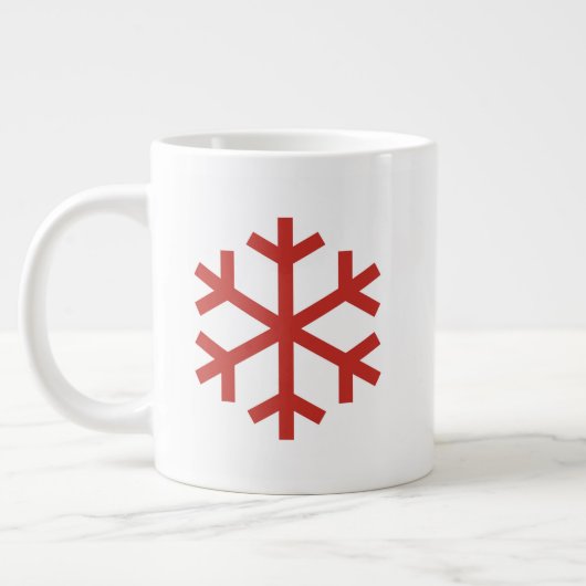 Grande Tasse Flocon rouge de Noël (Gauche)