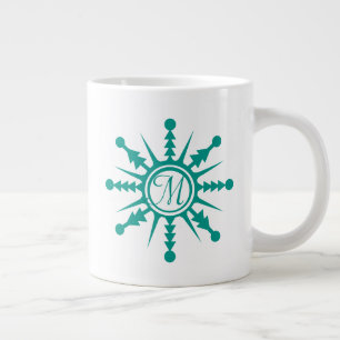 Grande Tasse Flocons de neige Nom initial géométrique