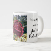 Grande Tasse Floral avec Verset d'écriture, Rose "Verre Trait T (Devant droit)