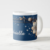 Grande Tasse Floral Frame With Custom Name (Devant droit)