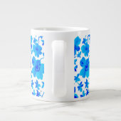 Grande Tasse Flore botanique en bleu profond et blanc (Dos)