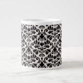 Grande Tasse Flourish Damask Pattern Black on Cream (Devant)