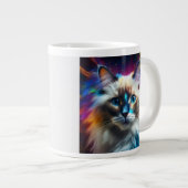 Grande Tasse Fond d'explosion de couleur de race de chat Ragdol (Devant droit)