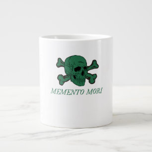 Grande Tasse Forêt Memento Mori Crâne Vert et Os Croisés