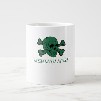 Grande Tasse Forêt Memento Mori Crâne Vert et Os Croisés