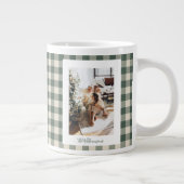 Grande Tasse Forêt moderne Vert Plaid Rustique Photo Noël (Droite)