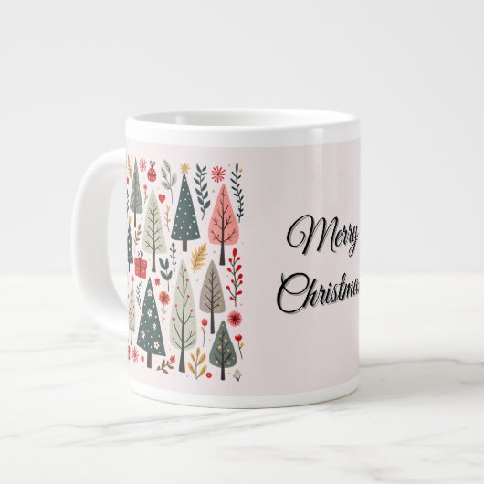 Grande Tasse Forêt Whimsical d'arbres de Noël (Devant gauche)